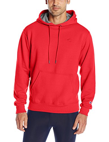 Champion Men's Powerblend Pullover Hoodie, Team Red Scarlet, Small ...